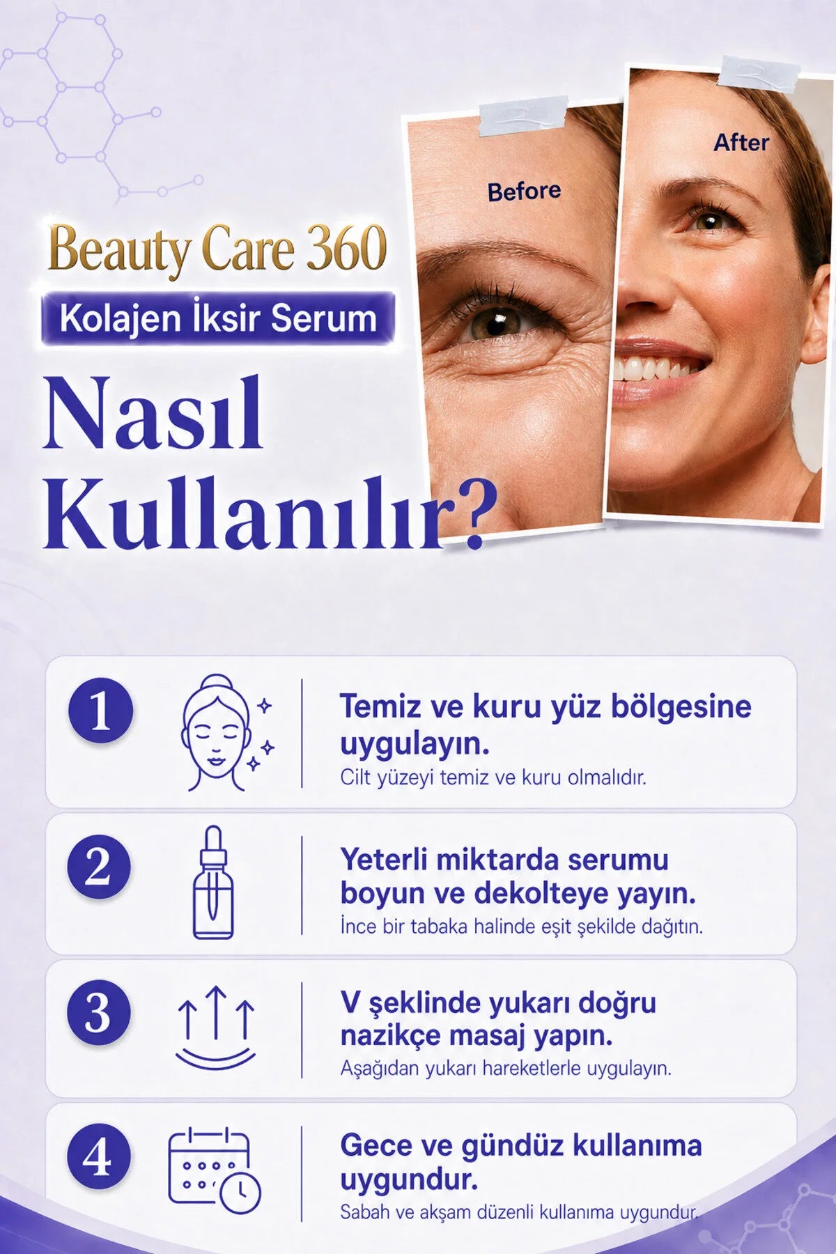 Tayaliva Beauty Care 360 - Kolajen İksir Yüz Serumu Gençleştirici Yaşlılık Karşıtı Lifting Etkili