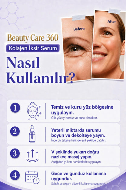 Tayaliva Beauty Care 360 - Kolajen İksir Yüz Serumu Gençleştirici Yaşlılık Karşıtı Lifting Etkili