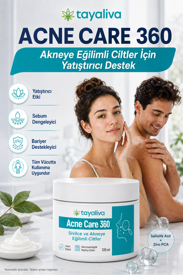 Tayaliva Acne Care 360 - Sivılce, Akne ve Siyah Nokta Karşıtı Özel Onarıcı Bakım Kremi